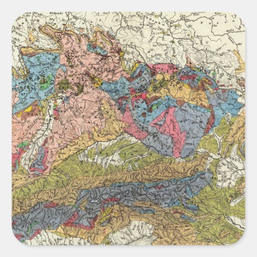 Geologische kaart van Duitsland Vierkante Sticker (Voorkant)