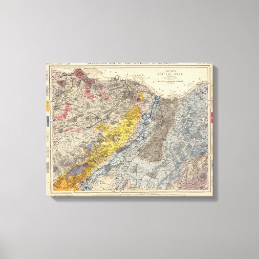 Geologische kaart van Edinburgh Canvas Afdruk (Voorkant)