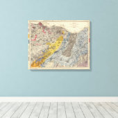 Geologische kaart van Edinburgh Canvas Afdruk (Insitu (Houten vloer))