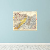 Geologische kaart van Edinburgh Canvas Afdruk (Insitu (Houten vloer))