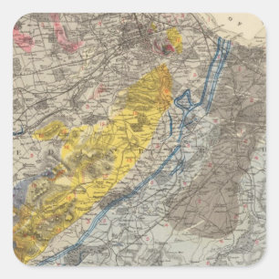 Geologische kaart van Edinburgh Vierkante Sticker