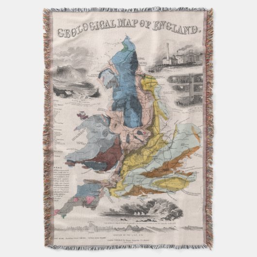 Geologische kaart van Engeland Deken (Voorkant Verticaal)