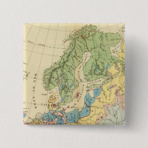 Geologische kaart van Europa Vierkante Button 5,1 Cm