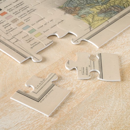  Geologische kaart van Frankrijk (1892) Legpuzzel (Zijkant)