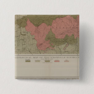 Geologische kaart van het district Knoxville Vierkante Button 5,1 Cm