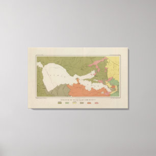 Geologische kaart van het Duidelijke District van  Canvas Afdruk