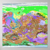 Geologische kaart van het Mars-Poster Poster (Voorkant)