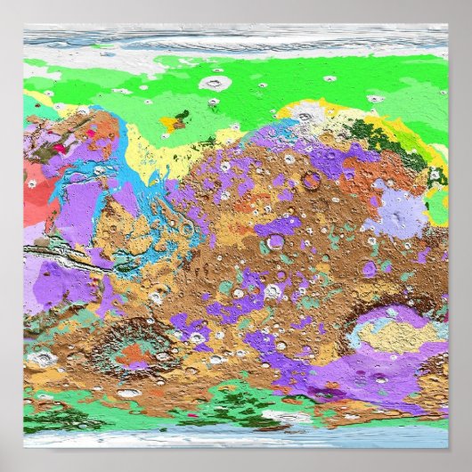 Geologische kaart van het Mars-Poster Poster (Voorkant)