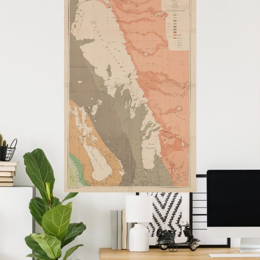 Geologische kaart van het  meer van Winnipeg (1899 Poster (Thuiskantoor)