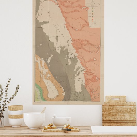 Geologische kaart van het  meer van Winnipeg (1899 Poster (Keuken)