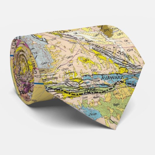 Geologische kaart van het nationaal park van de De Stropdas (Opgerold)