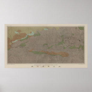 Geologische kaart van het New Almaden Mining Distr Poster