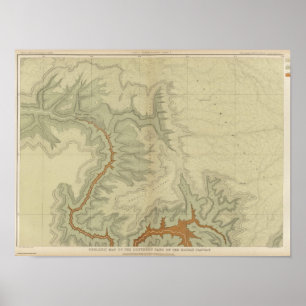 Geologische kaart van het zuiden poster