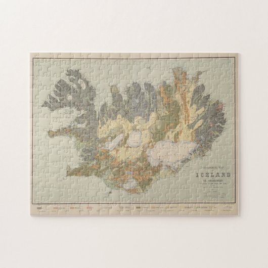  Geologische Kaart van IJsland (1901) Legpuzzel (Horizontaal)