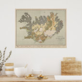  Geologische Kaart van IJsland (1901) Poster (Keuken)