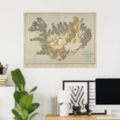  Geologische Kaart van IJsland (1901) Poster (Thuiskantoor)