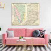 Geologische kaart van Indiana Canvas Afdruk (Insitu (Woonkamer))