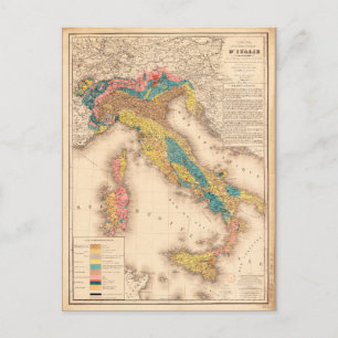 Geologische kaart van Italië door H. de Collegno (