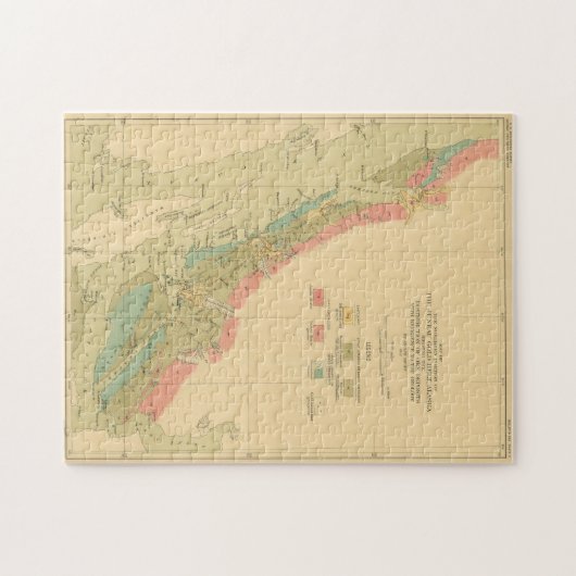  Geologische kaart van Juneau Alaska (1912) Legpuzzel (Horizontaal)