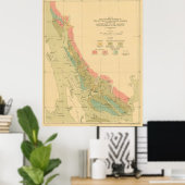  Geologische kaart van Juneau Alaska (1912) Poster (Thuiskantoor)