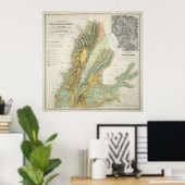  Geologische kaart van Libanon (1842) Poster (Thuiskantoor)