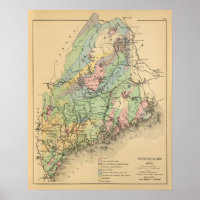 Geologische kaart van Maine