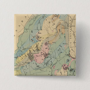 Geologische kaart van Maine Vierkante Button 5,1 Cm