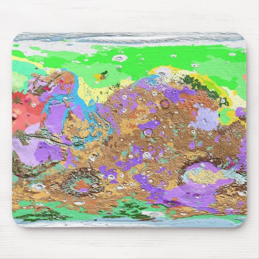 Geologische kaart van Mars Mousepad Muismat (Voorkant)