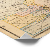 Geologische kaart van Minnesota door NH Winchell Poster (Hoek)