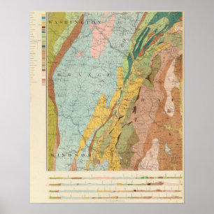 Geologische kaart van New Hampshire 2 Poster