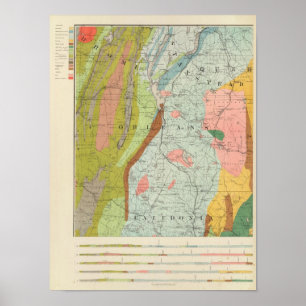 Geologische kaart van New Hampshire 3 Poster