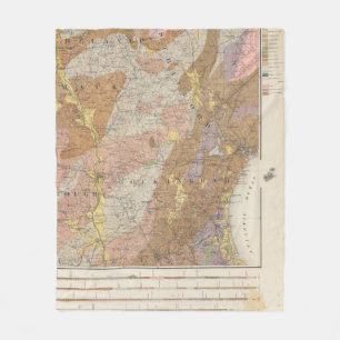 Geologische kaart van New Hampshire 4 Fleece Deken