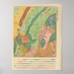 Geologische kaart van New Hampshire 5 Poster