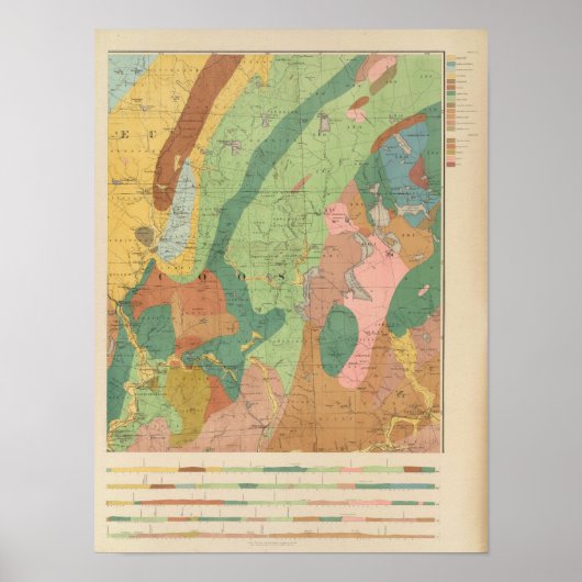 Geologische kaart van New Hampshire 5 Poster (Voorkant)