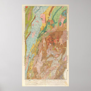 Geologische kaart van New Hampshire Poster