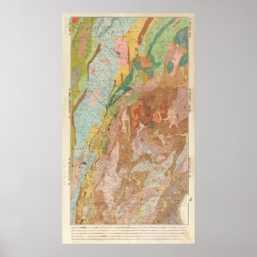 Geologische kaart van New Hampshire Poster (Voorkant)