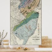 Geologische kaart van New Jersey (1839) Poster (Keuken)