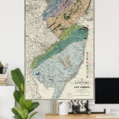 Geologische kaart van New Jersey (1839) Poster (Thuiskantoor)