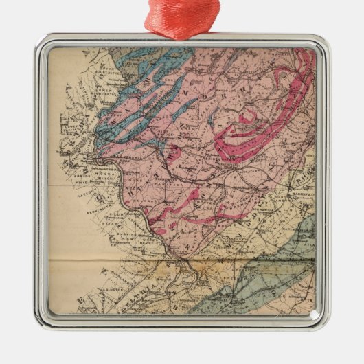 Geologische kaart van New Jersey Metalen Ornament (Voorkant)
