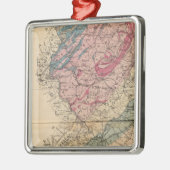Geologische kaart van New Jersey Metalen Ornament (Links)