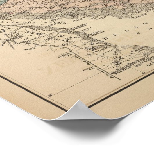 Geologische kaart van New Jersey Poster (Hoek)