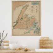  geologische kaart van Newfoundland (1875) Poster (Keuken)