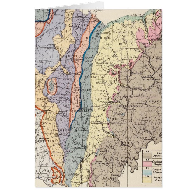 Geologische kaart van Ohio (Voorkant)