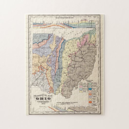  geologische kaart van Ohio (1872) Legpuzzel (Verticaal)