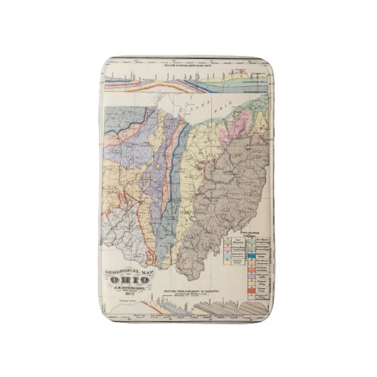 Geologische kaart van Ohio Badmat (Voorkant Verticaal)