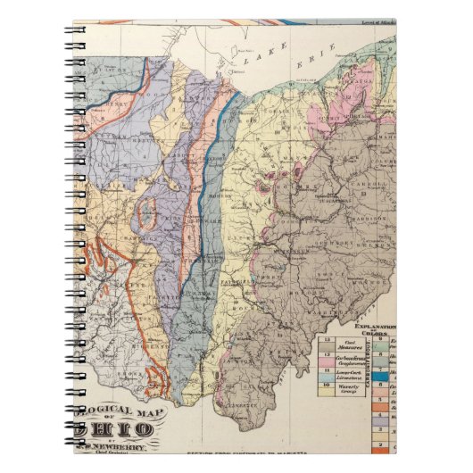 Geologische kaart van Ohio Notitieboek (Voorkant)