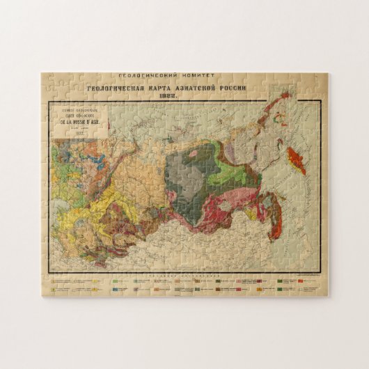  Geologische Kaart van Rusland (1922) Legpuzzel (Horizontaal)