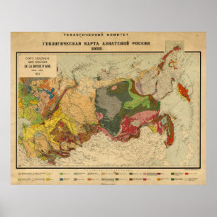  Geologische Kaart van Rusland (1922) Poster