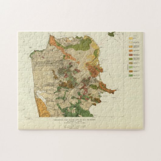  Geologische kaart van San Francisco (1908) Legpuzzel (Horizontaal)
