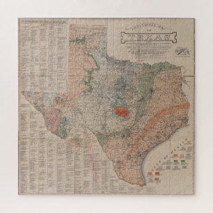 Geologische Kaart van Texas (1920) Legpuzzel